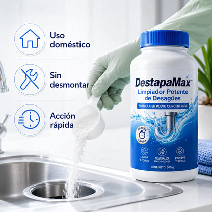 Tecnología de limpieza DestapaMax actuando sobre residuos acumulados dentro de una tubería